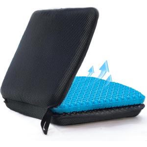 Portable Gel Seat Cushion, Up to 20.5" Foldable Travel Cushion for Home, Office Chair, Bleacher, Folding Egg Gel Pads for Stadium, Travel, Camping, Chair Pads for Pressure Relief[Blue]
