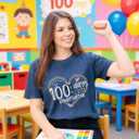 100 Days of School Shirt Women 100 Days of Doing Teacher Stuff Tshirts Teacher Appreciation Gift (Blue, XL)