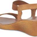 BATA Womens Sandals, Open Toe Dressy Wedges heels sandals, Adjustable Slip on Elastic Ankle Strap Fit, Stylish Heeled for Office, Party, Weddings & All-Day Wear (6, Beige)