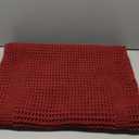 AMOAMI Waffle Bath-Mat, Absorbent Bath Mats for Bathroom Non Slip, Machine Washable Bathroom Rugs with Tassels Ultra Soft Boho Bath Rugs for Floor 2'x6'(24"x72") Red