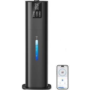 8L Smart Humidifier Large Room Bedroom Home, Quiet Top Fill Cool Mist Humidifier with Diffuser, Night Light, 3 Speed Humidifiers with 360 Nozzle, Timer, Humidity Setting for Plants Office Yoga Baby