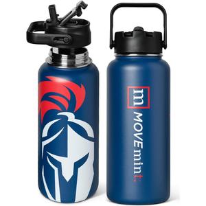 Mint Sport Insulated Stainless Steel Water Bottle with Straw – 32 oz BPA-Free Sports Water Bottle, Leakproof Double-Wall Vacuum Insulation for Gym, Travel & Sports (Ocean Blue)