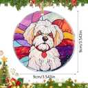 2 x Bichon Christmas Ornament 2025, Acrliy Personalized Christmas Ornaments Hanging Accessories Outdoor Indoor Decor for Kids Family Friends Colleaguesr