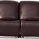 vctops 10 Pieces Waterproof Faux PU Leather Recliner Sofa Covers Stretch Soft 4 Seats RV Couch Cover Anti-Slip Sofa Slipcover Furniture Protector with Elastic Bottom for Kids Pet(Dark Coffee,4 Seat)