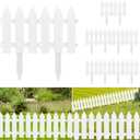 ELECLAND Garden Fence with 6 Pieces Fence Insert White Plastic Fence Garden Picket Fence Edgings Lawn Flowerbeds Plant Borders Decorative Garden Yard (12)