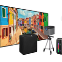 iLive Cinema Pop Up Movie Kit, Projector, Projection Screen, Bluetooth Speaker, Tripod Bundle
