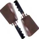 2 x Deke Home - 2 Pack 10 Inch Steel Cowbells with Handle, Loud Noise Makers for Football, Sports, Parties, Competitions, School Spirit & Safety, Large Hand Bell for Cheering & Percussion Instrument (Copper)