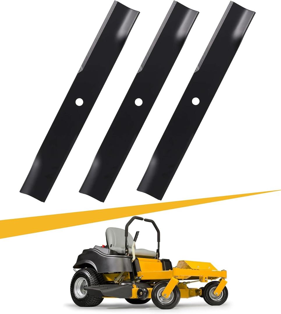 561145B 52" Lawn Mower Blades Fit for Hustler 795526 785436 782532, Fit for Rotary 11557, Fit for Stens 350-691 350691 92044 Zero Turn Mowers with 52" Deck Set of 3