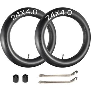 2-Pack 24x4.0 Fat Bike tire Inner Tube AV 32mm Schrader Valve 24" Fat Tubes Compatible with E Fat Bike Mountain Bike 24 x 3.50 24x3.60 24x3.80 24 x 4.0 Electric Bike Bicycle Tat Tubes