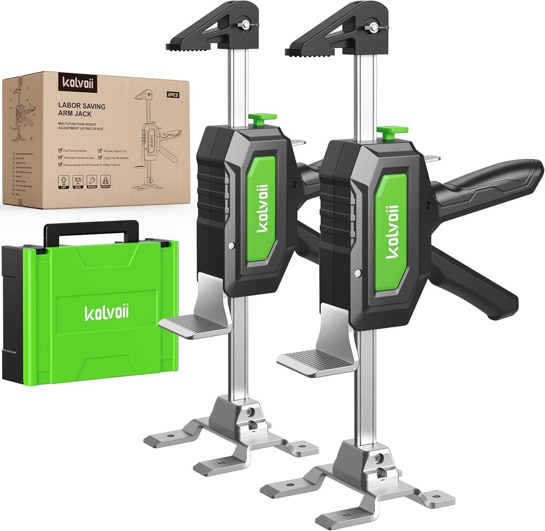 Kolvoii Furniture Jack 2 Pack, Construction Jack with Two-Speed Drop Modes, Multi-Function Height Adjustment Lifting Device Labor Saving Arm Jack