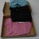 Riyiper 3 Pack Women's Half Sleeve Tops, Elbow Length Ribbed Cotton T Shirt Crew Neck Summer Tee Slim Fit Casual Blouses (Medium, Black, Gray Green, Pink)