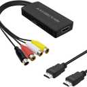 S-Video and AV to HDMI Converter, PS2 HDMI Adapter, AV to HDMI Adapter Support 1080P, PAL/NTSC Compatible with WII, WII U, PS one, PS2, PS3, STB, Xbox, VHS, VCR, Blue-Ray DVD Players