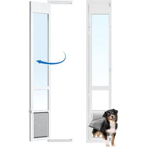 Large Dog Door for Sliding Glass Door, Openable Doggy Door for Sliding Glass Doors, All-Metal Framed, Adjustable Height 91 7/16" to 96" - Large Tall