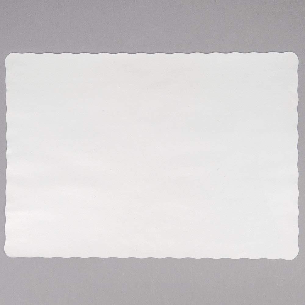 Off-White Colored Paper Placemat with Scalloped Edge - 1000/Case Size: 10" x 14" by Guffman