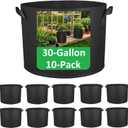 ANSLYQA 30-Gallon Grow Bags, (10 Pack) Thickened Aeration Fabric Growing Pots Planters with Handles for Planting Vegetables Plants, Black