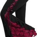 ROSE GAL Rosegal Women Plus Size Bell Bottoms Gothic Flare Pants (3X, Black_1)