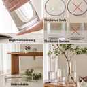 Liotww Extra Large Clear Flower Vase for Floor, Acrylic Cylinder Oversized Big Wide Mouth Plastic Tall Vases for Home or Wedding (D7.8"X24" - D6 X19.8 - D4.8"X15.8" + 3 Holder)
