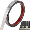 Peel and Stick Metal Finish Molding Trim, Stainless Steel Strip for Wall, Mirror Frame, Fireplace and Craft Decoration (Brushed Silver, 19.7 ft x 1 in)