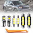 15pcs Grand Cherokee Interior LED Lights Bulb Kit for Jee'p Grand Cherokee WK2 2011 2012 2013 2014 2015 2016 2017 2018 2019 2020 Super Bright 6000K LED Map Dome Light Interior LED Light Bulbs