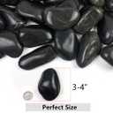 YISZM 40lbs Large River Rocks for Landscaping, 3-4" Black Pebbles for Garden Design, Hand-Picked Smooth Stones for Fish Tank, Flower Pots, Indoor Water Fountains, Pathways, Backyard