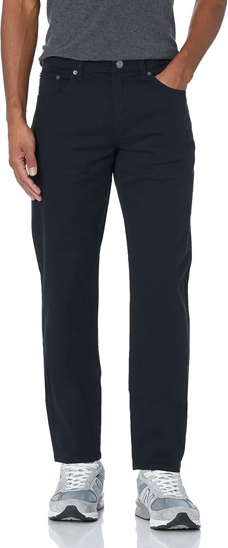 Essentials Men's 5-Pocket Stretch Twill Pants, Black, 34W x 29L