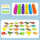 24Pack Easter Eggs with Glow in The Dark Mini Dinosaur Easter Basket Stuffers Party Supplies Outdoot Hunting