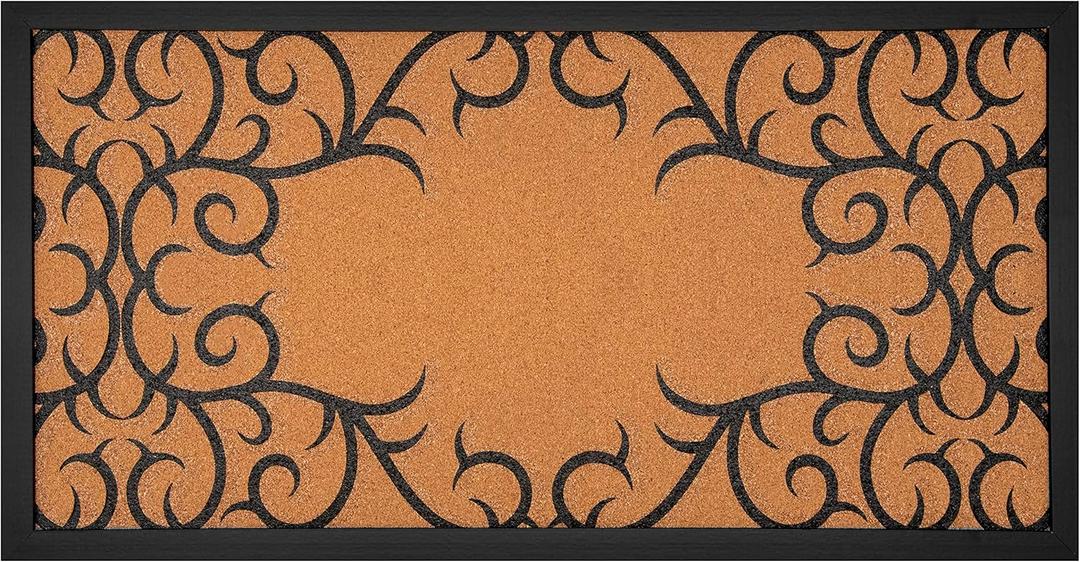 GASARÉ, Extra Thick, Cork Board for Walls, Bulletin Board, Pinboard, Decorative, Solid Frame, Install Horizontal or Vertical, for Home and Office, Push Pins Included, 23 x 13 Inches, Black