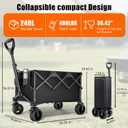 Collapsible Wagon Cart, 480lbs Heavy Duty Beach Wagon with All-Terrain Universal Wheels & Adjustable Handle, Portable Utility Wagons Carts for Camping, Garden, Grocery, Fishing & Sports