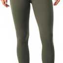Lavento Women's All Day Soft Yoga Leggings - No Front Seam Workout Active Legging for Woman, Green, Size 2