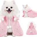 KOUPA Pet Wedding Costume for Cat Small Dogs, Sparkly Cat Clothes Tulle Cloak for Puppy Kitten, Halloween Dog Outfit Suit for Party Holiday Christmas, Pink
