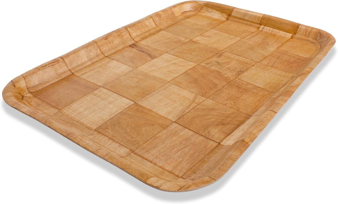 Crestware CWT1319 Woven Wood Rectangle Tray, 13 by 19", Brown