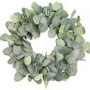 2 PCs Welcome Logo Flowers Realistic Looking Eucalyptus Garland, Artificial Garland, Suitable for Flower Supplies, Wedding Flowers, Home Flower Decoration Arrangement for Party and Wedding Decoration