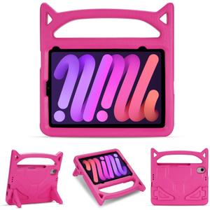 Kids Case for iPad mini 6 (8.3inch) 2021,iPad mini 7 (A17 Pro) 2024 Shockproof Cover with Handle,Build-in Kickstand&Pencil Holder for Kids,Pink