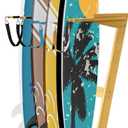 TWO STONES Vertical Surfboard Rack | Surfboard Stand - Surf Rack of Free Wall Mount, Freestanding Surf Board Holder for Shortboard, Paddleboard, Snowboard, Skateboard, Ski and Wakeboard(4 Boards), Bamboo Wood 