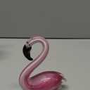 QFkris Hand Blown Glass Pink Flamingo Figurines, Art Glass Flamingo Sculpture, Souvenir Home Decor Valentines Day Gift for Women (Style 2)
