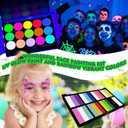 2 x Face Painting Kit for Kids & Adults - 18 Colors + 15 UV Glow Paints, Water-Based Non-Toxic Professional Makeup with Stencils & Brushes for Cosplay, Birthday Parties, Halloween