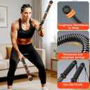 Weighted Cordless Battle Ropes for Home Gym: Ropeless Battle Ropes for Strength Training - Portable Battle Rope for Advanced Workouts and Core Muscle Building (Black 1)