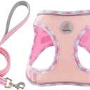 Hipubby Dog Harness Small Sized and Leash Set, No Pull Soft Mesh Puppy Vest, Reflective Breathable Lightweight Pet Harness, Harness for Small Medium Dogs and Cats - Light Pink L (L (Chest: 19.5"-21.5"))