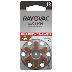 Rayovac Extra hearing aid batteries size 312. Long-lasting mercury-free zinc-air hearing aid batteries - 1.45v. (80 batteries)