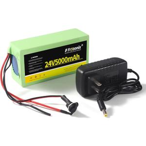 1 Pack 24V 5Ah Lithium Battery with 29.4V 1A Charger, 24 Volt Rechargeable Battery for DIY Projects