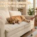 Britimes 2 Pieces Sectional Couch Covers for L Shape Sofa, Fuzzy Dog Couch Cover for 3 Cushion Couch, Non Slip Plush Sofa Slipcover, Washable Furniture Protector from Pets (White, 28" x 59"/70x150cm)