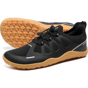 ZURIN Men's Barefoot Training Shoes-Wide Toe Box | Zero Drop Sole | Slip On | Gym Cross Trainers for Walking Weightlifting Workout Trail Running Hiking (12.5 Wide, Black Gum)