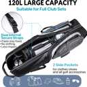 Golf Travel Bag for Airlines, Hard Shell Top Golf Travel Case with Wheels, Heavy Duty 1680D Oxford Fabric, Reinforced Base, Oversized Tank Wheels, Built-in TSA Lock, Water-Resistant Zippers
