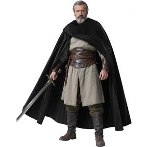 L'VOW Renaissance Cape with Hood Medieval Hooded Cape Halloween Sorcerer Hobbit Costume Cosplay