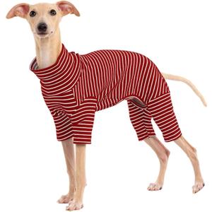Dog Sweaters for Small Dogs Girls Boys, Striped Pet Sweaters for Fall Winter Dog Clothes, Turtleneck Pullover Knitwear for Small Medium Large Dogs (Red), XXL
