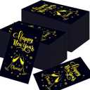 120Pcs New Year Napkins Black Gold Happy New Years Napkins Cheers Cocktail Napkins Decorative Paper Guest Towels for New Years Decorations Holiday Kitchen Birthday Wedding