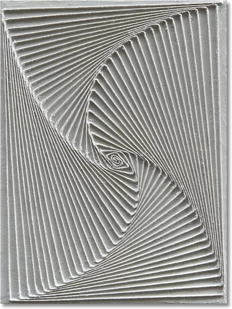 White Textured Hand Art Oil Painting Now Abstract Wall Art Deco 40x28 Inches (Eft137)