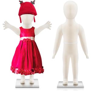 DoubleFill 2 Pcs Kids Mannequins 1 Year Old Baby Mannequin Toddler Child Dress Form Foam Flexible Full Body Manikin with Removable Head, 30.7 Inches in Height