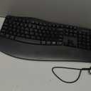 RECCAZR Ergonomic Keyboard, Wired Computer USB Keyboard with Wrist Rest, Spill-Resistant, Wave Keys for Natural Typing, Compatible with Windows/PC/Laptop(Black)