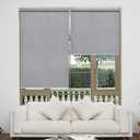 AOSKY Cordless Roller Shades for Windows Light Filtering Shades with 5% Openness Solar Screen Semi Sheer Roller Blinds UV Protection for Office and Home. Easy to Install 34" W x 72" H (Grey)